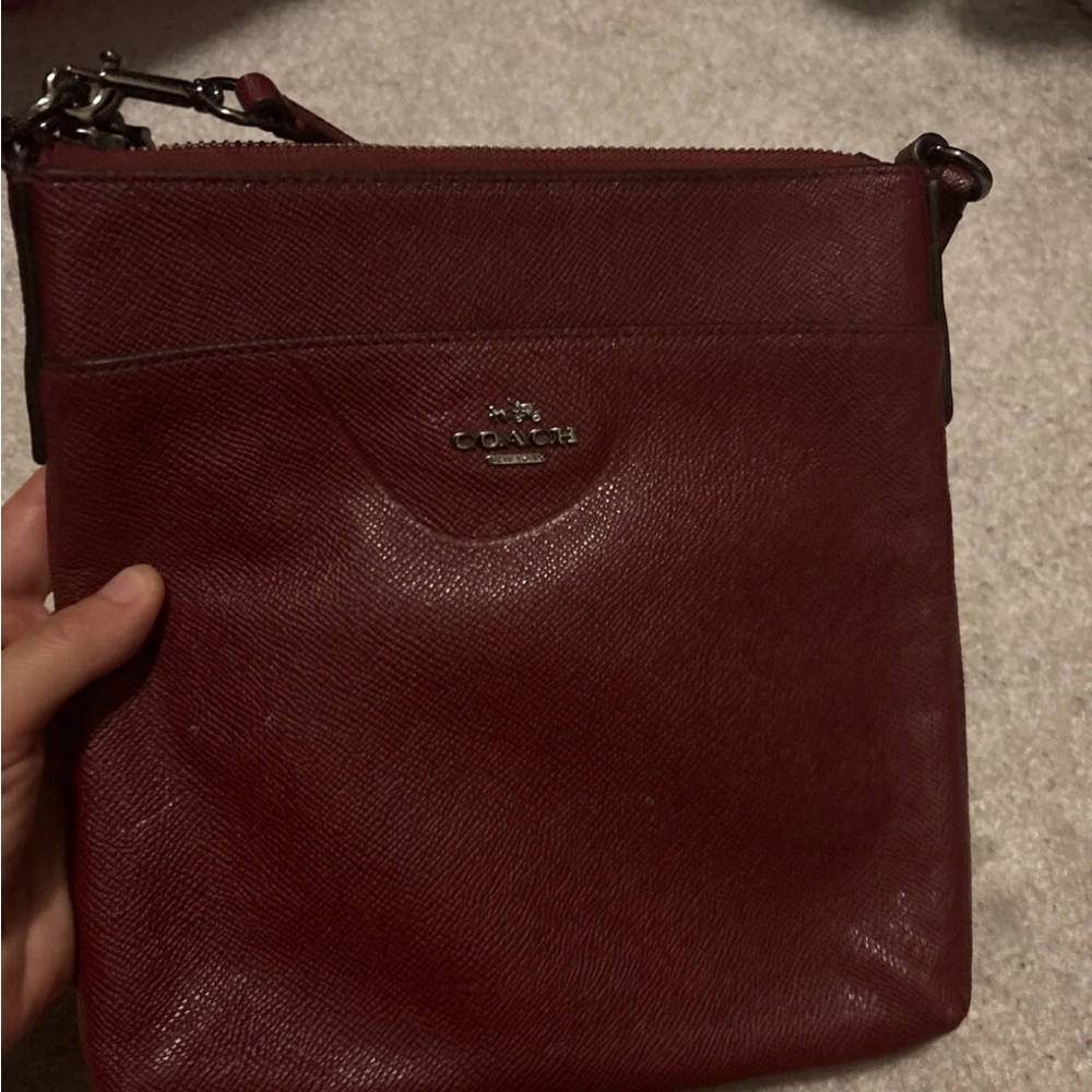 Coach Burgundy Leather Crossbody Bag
